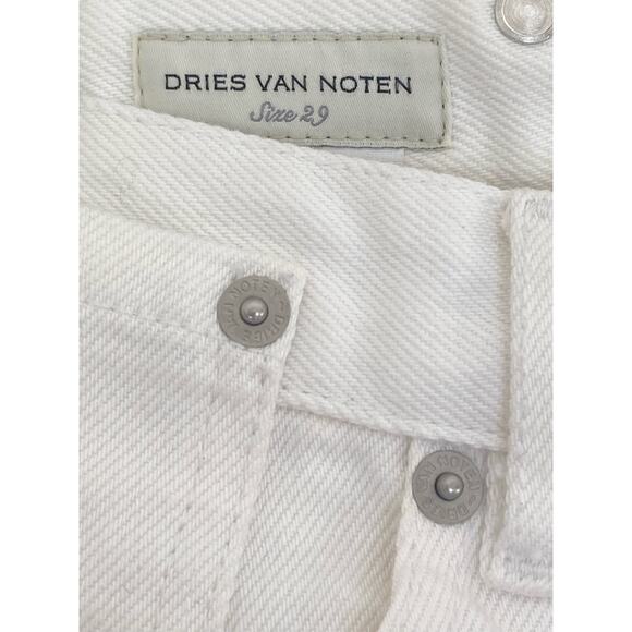 Dries Van Noten White Denim Jeans Straight Ankle Perry ~ Sz 29 NWT - Picture 2 of 6